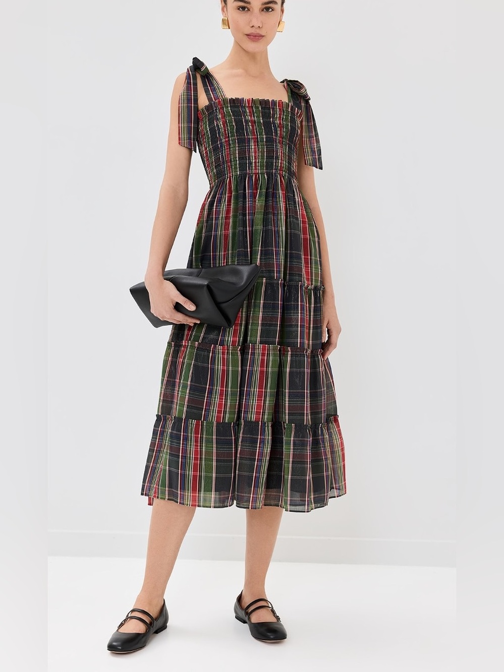 Hill House The Collector’s Edition Ellie Nap Maxi Dress in Tartan Lamé Size XS